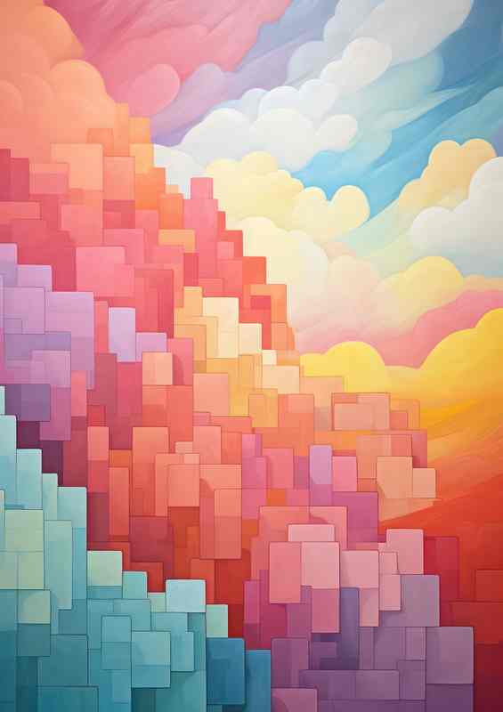 Abstract Shapes & Color Metal Poster | Artistic Expression Dance