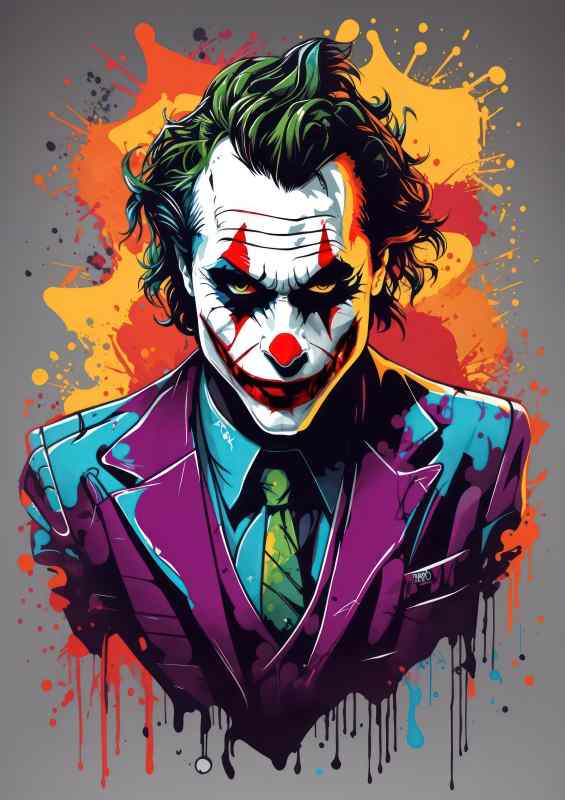 Joker splash art painted | Metal Poster