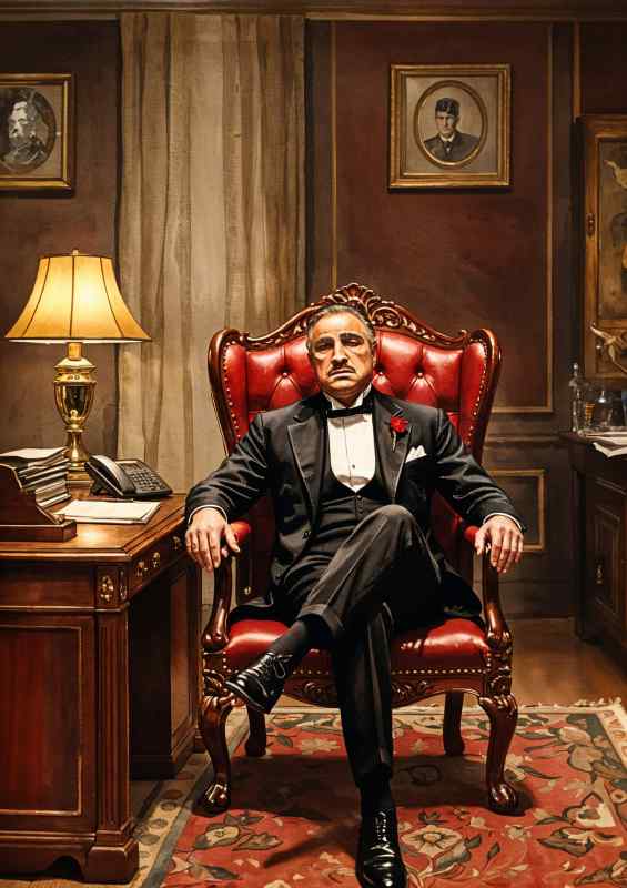 Marlon brando in the red chair | Metal Poster