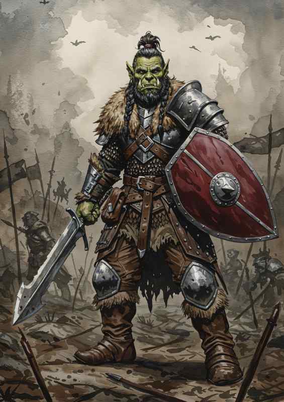 Orc fighting in the war | Metal Poster