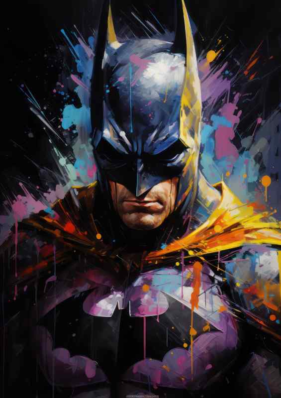 Pallet knife painting in the style of batman | Metal Poster