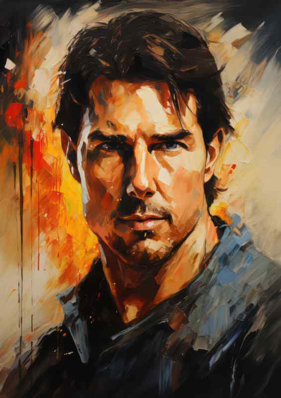 Pallet knife painting of Tom Cruise top gun style | Metal Poster