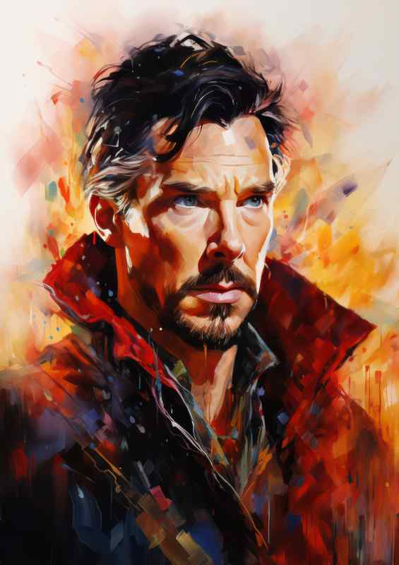 Pallet knife painting of doctor strange style | Metal Poster