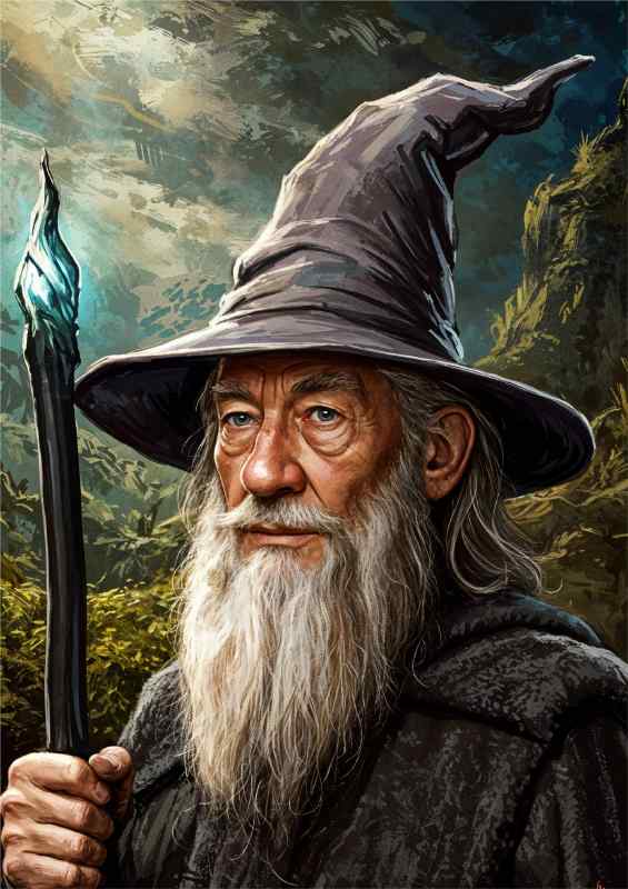 painting of Gandalf the great | Metal Poster