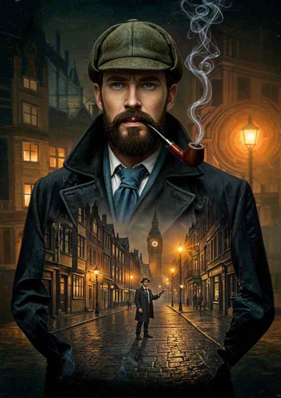 Sherlock homes and dr watson | Metal Poster