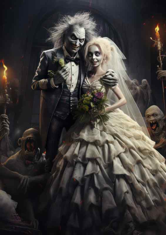 Star crossed Lovers Fates Design Beetlejuice and the wedding | Metal Poster