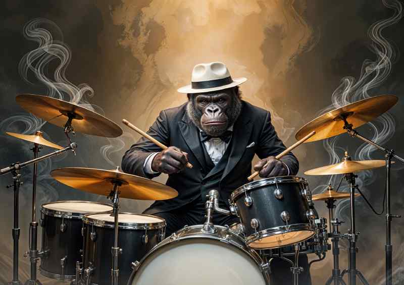 Gorilla on the drums | Metal Poster