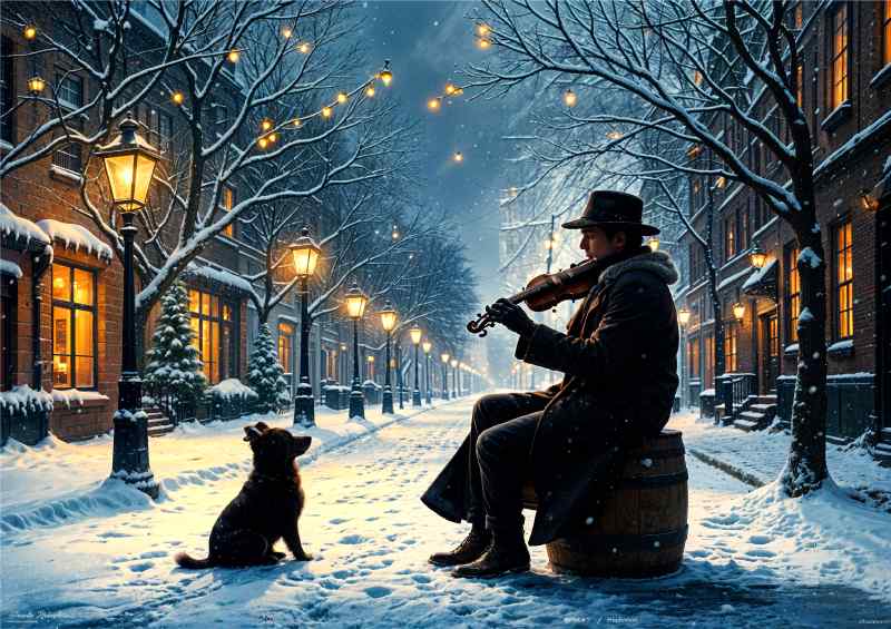 Playing the fiddle in winter | Metal Poster