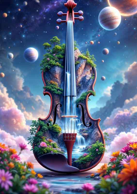 Music and narure violin | Metal Poster
