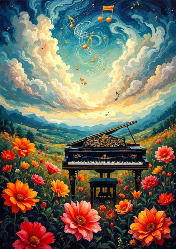 Piano outdoors | Metal Poster