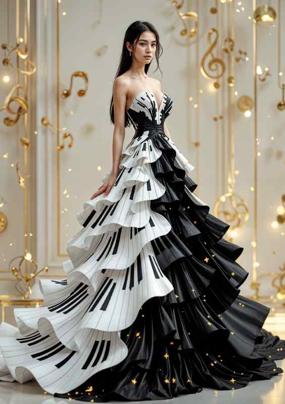 The piano dress | Metal Poster