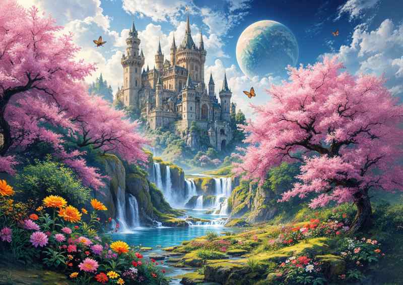 The princess castle from a far | Metal Poster