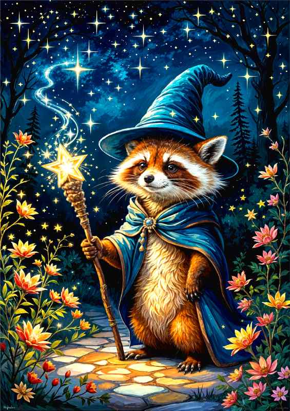 The wizzaard raccoon | Metal Poster