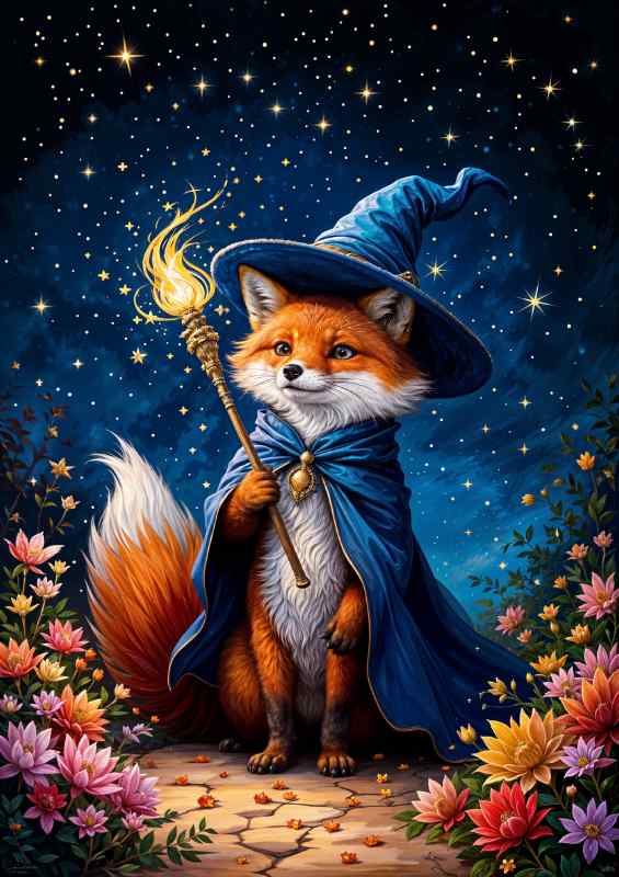 The wizzaard red fox | Metal Poster