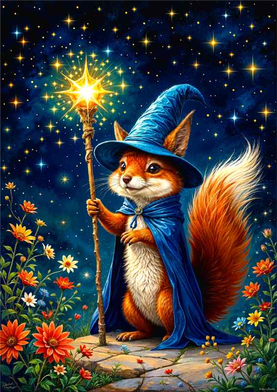 The wizzaard red squirrel | Metal Poster
