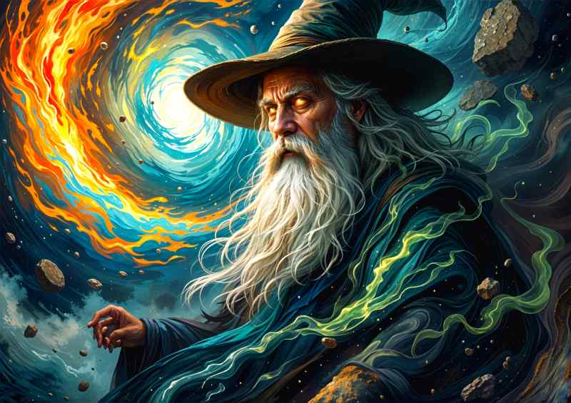 Merlin the wizzard and a spell | Metal Poster