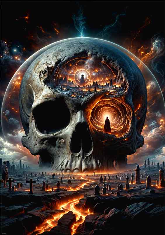 Skull of the future vally | Metal Poster