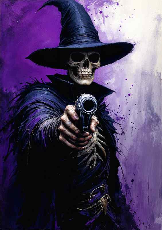 Skulled skellington face shooter | Metal Poster