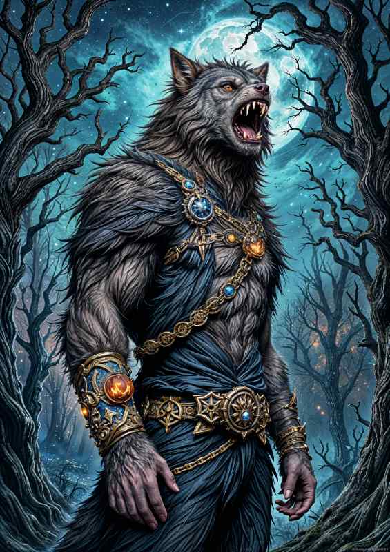 The wearwolf in the woods | Metal Poster