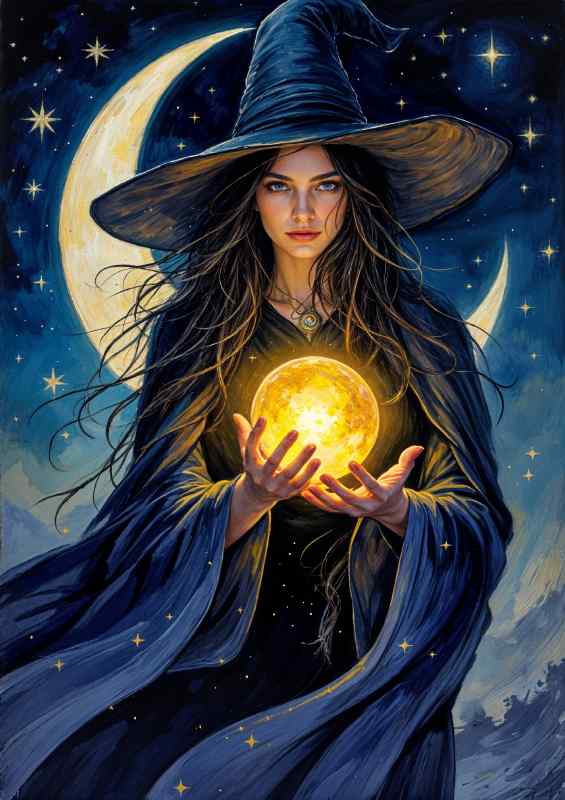 The witch with her crystal ball | Metal Poster