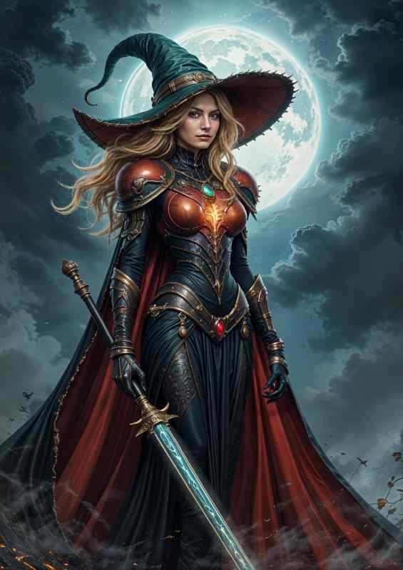 The witch with her sword | Metal Poster