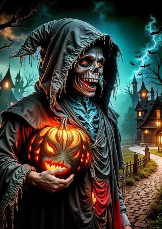haloween reaper trick or treat | Metal Poster