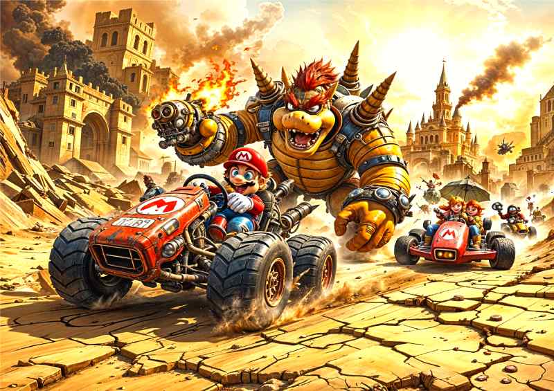 Mario street race | Metal Poster