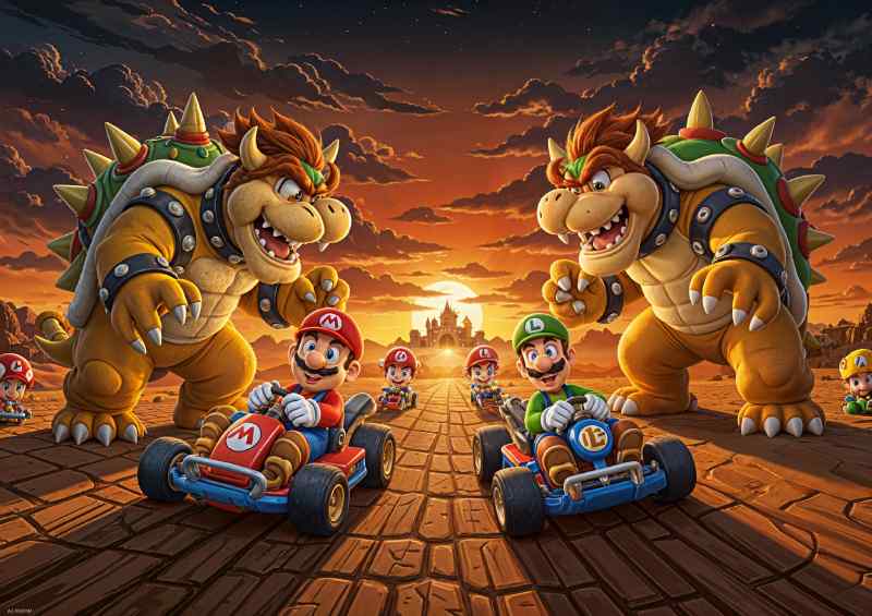 Street race at the castle | Metal Poster