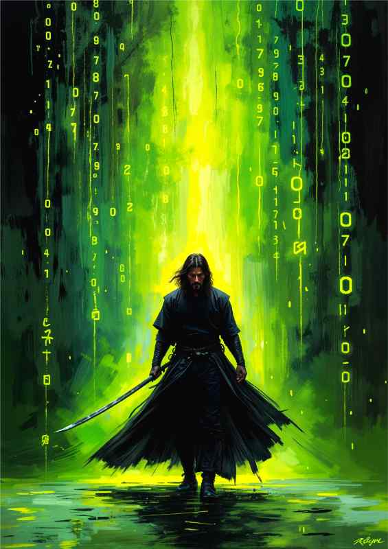 The samurai matrix | Metal Poster