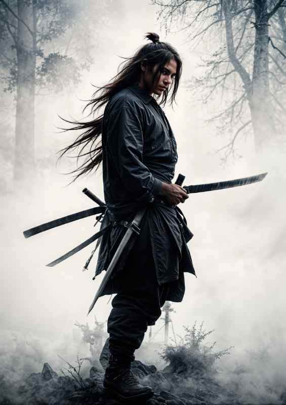 Dark and mysterious a samurai warrior | Metal Poster