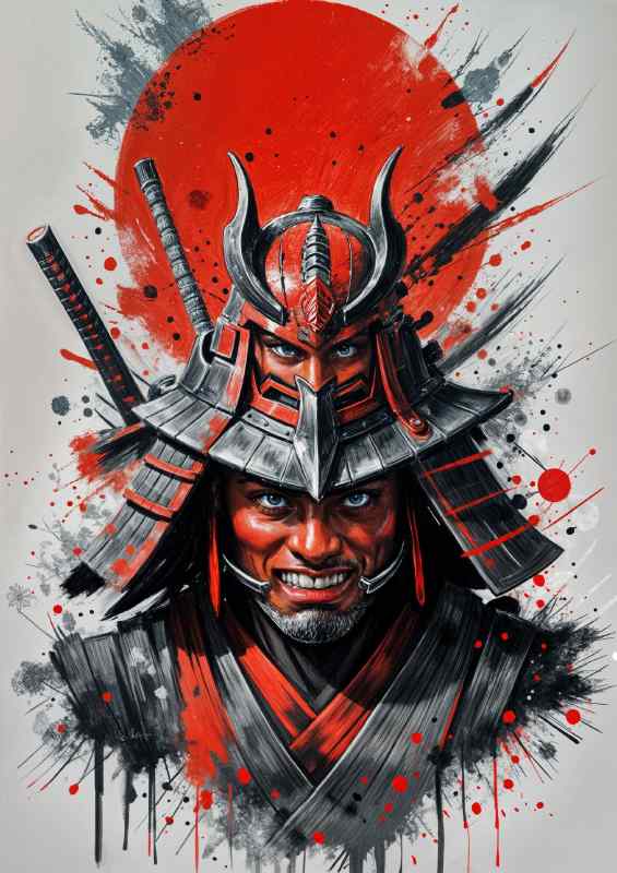 Samurai warrior head | Metal Poster