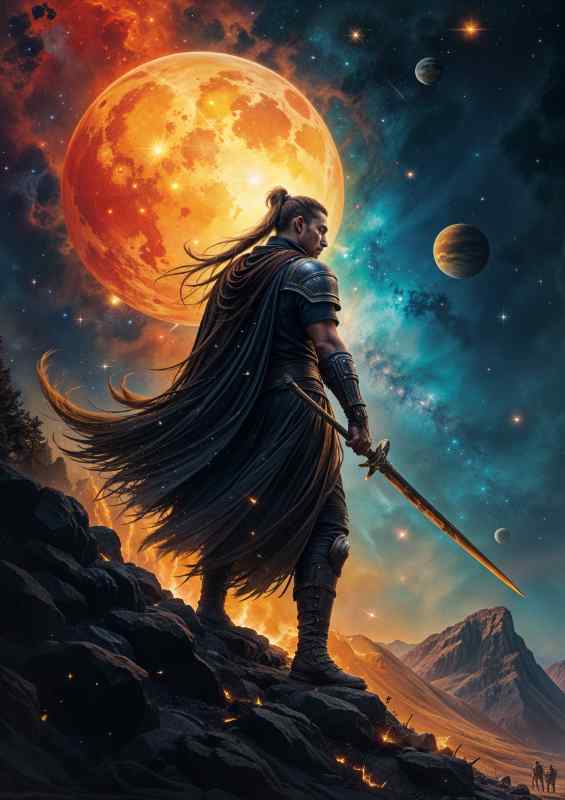 Samurai warrior on the hill | Metal Poster