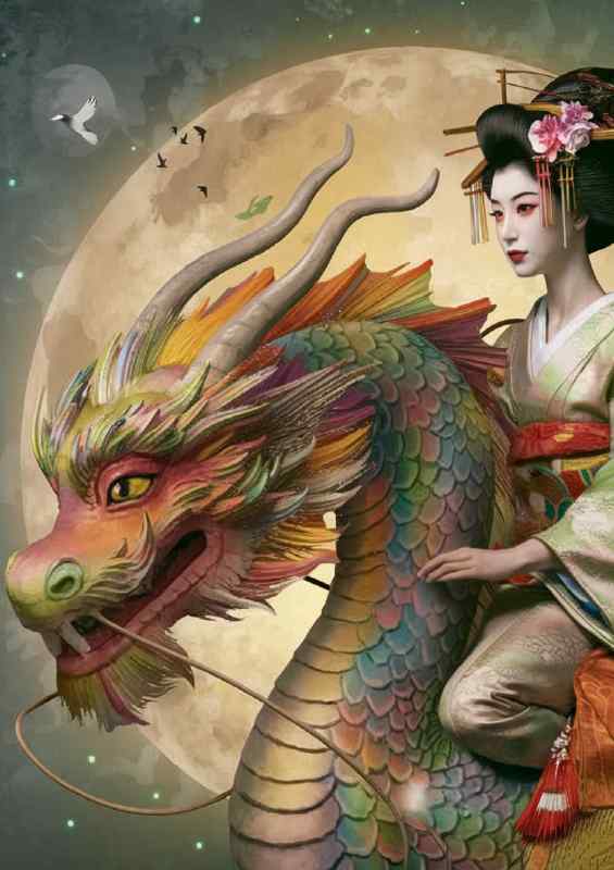 The dragon and the gisha girl | Metal Poster