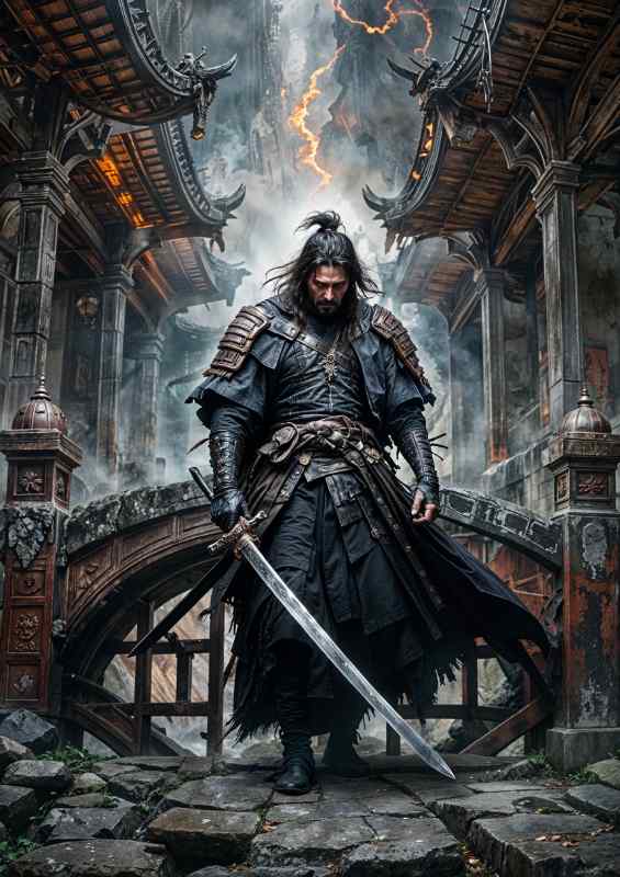 The warrior looking deep in thought | Metal Poster