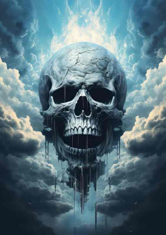 The Aesthetics of Morbid Art skull in the clouds