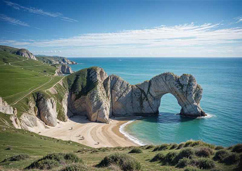 Durdle door during day time | Metal Poster