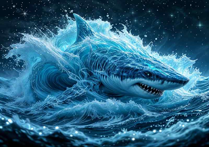 Great white shark in the ocean | Metal Poster