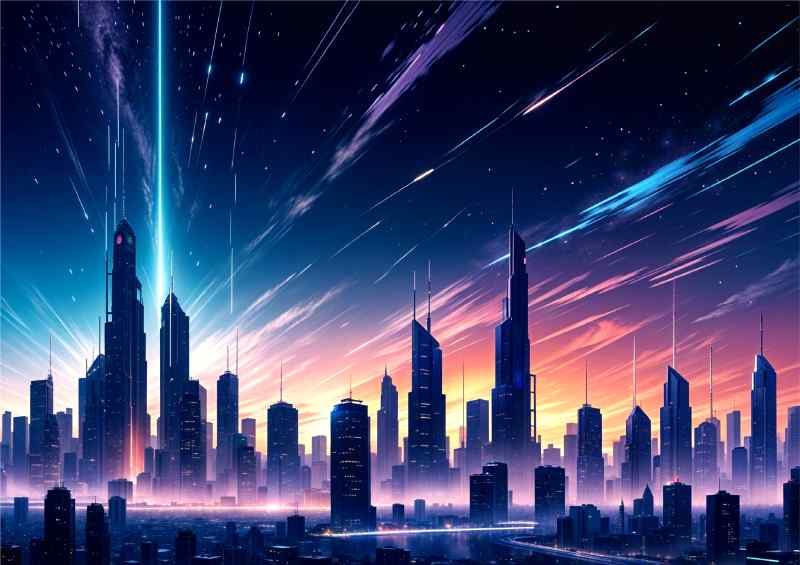 Future is neon and bright city | Metal Poster