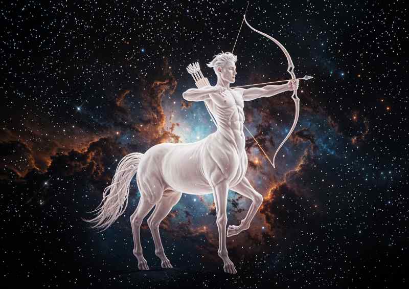 Glowing male Centaur in space | Metal Poster