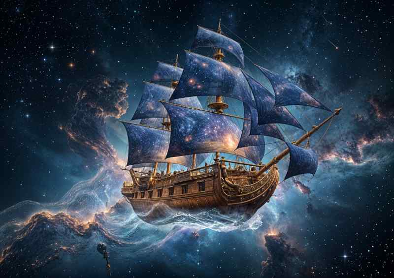 Sailing amonst the aura | Metal Poster