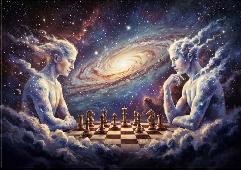 Space chess | Metal Poster