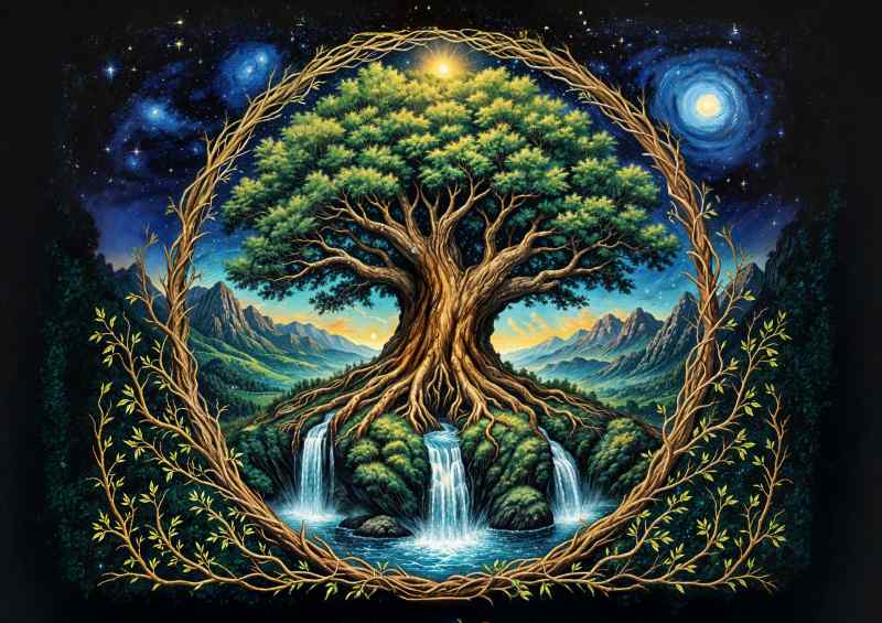 Space tree of life | Metal Poster