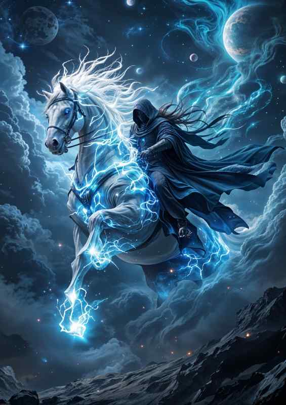 Reaper and his horse in the galaxy | Metal Poster