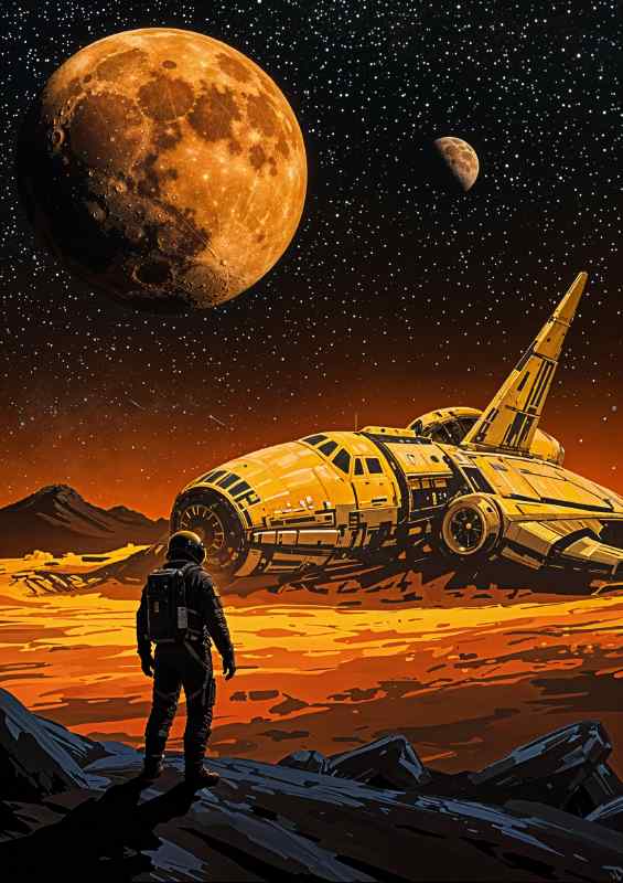 Space landing gone wrong | Metal Poster