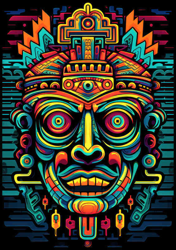 Bright colorful art design with a geometric style
