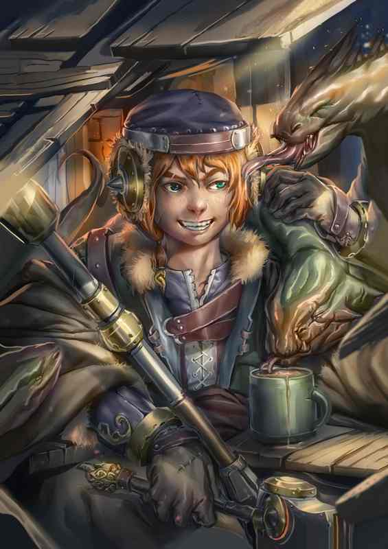 Artistic Allure Manga Style Metal Poster