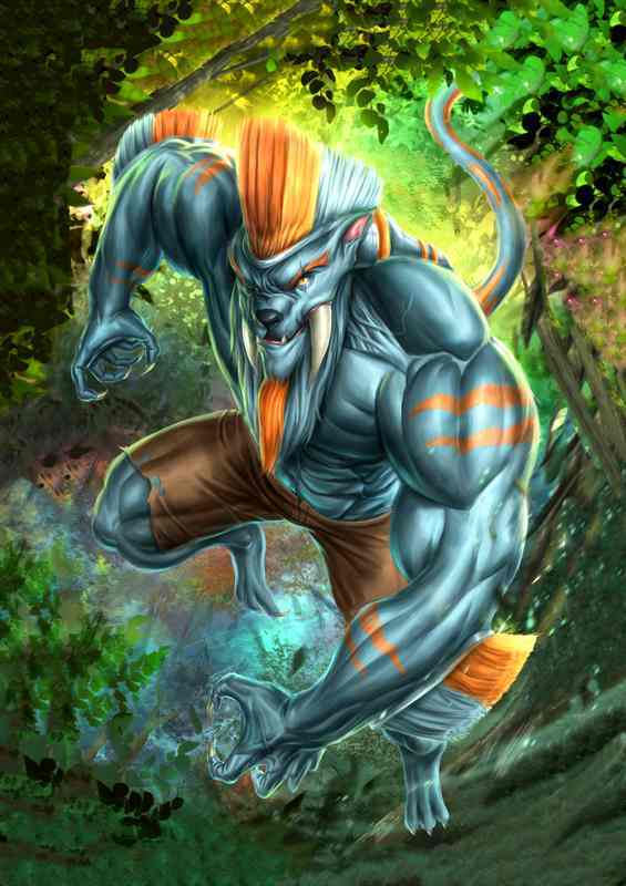 Toothbrush Tiger Manga Metal Poster