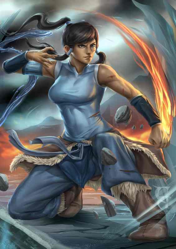 Elemental Elegance Korra | Manga Metal Poster