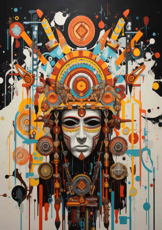 Indian painting style abstract art