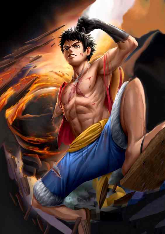 Mugiwara Luffy's Manga Metal Poster